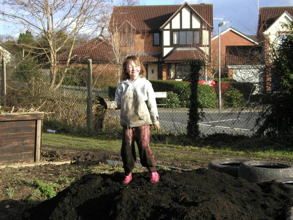 children on allotment